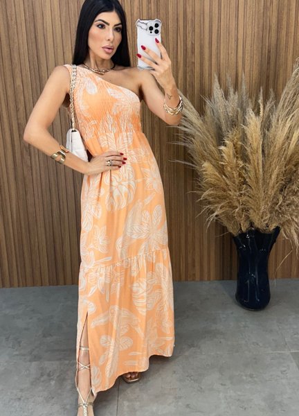 Vestido Maragogi Nula Manga - Salmão