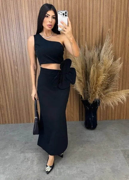 Conjunto Aila Flower - Preto