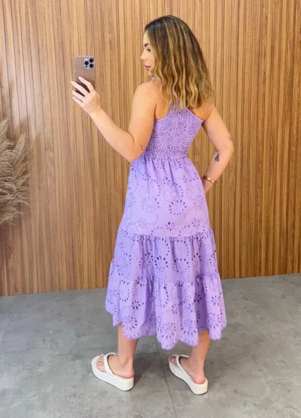 Vestido Nula Manga Laise - Lavanda