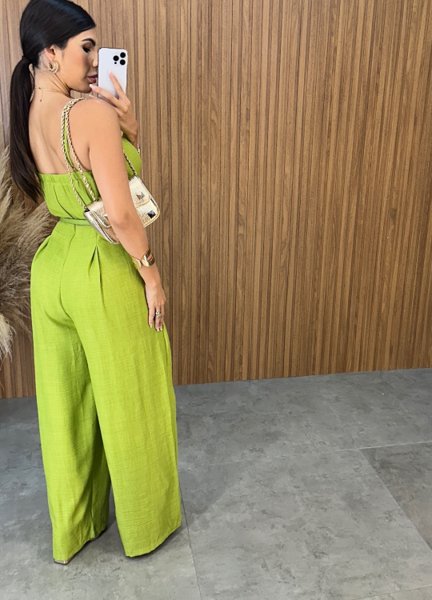 Macacão Pantalona Botões - Verde