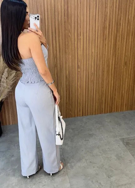 Conjunto Giulia Risca de Giz - Cinza