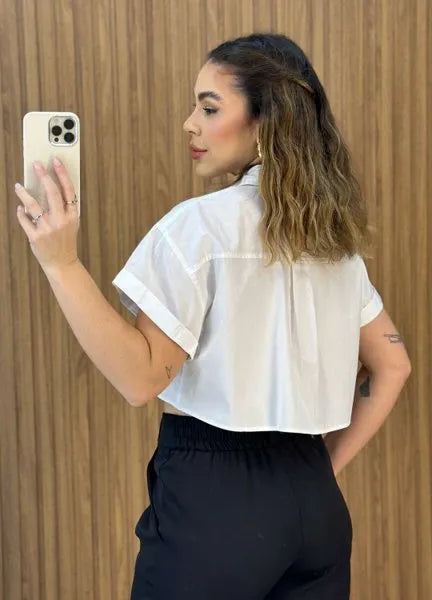 Camisa cropped Aline - Off