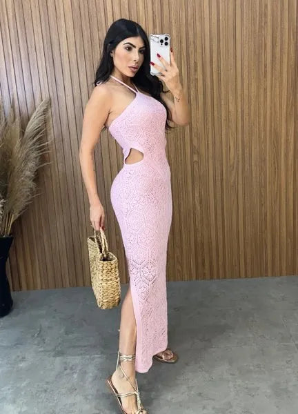 Vestido Sereia Tricot Modal - Rosa