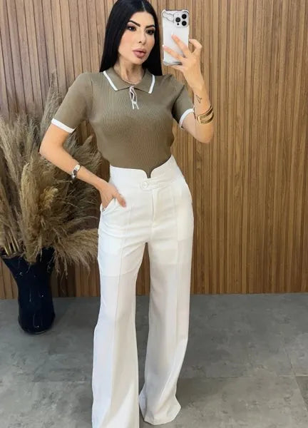 Blusa Tricot Elise- Caqui
