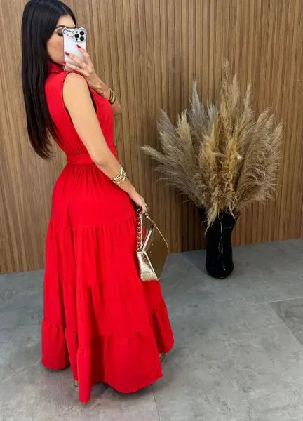 Vestido Olivia C/Cinto - Vermelho