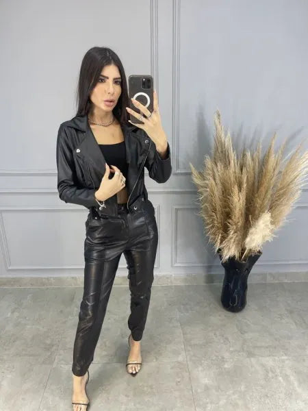 Calça Mônaco Couro Eco - Preto