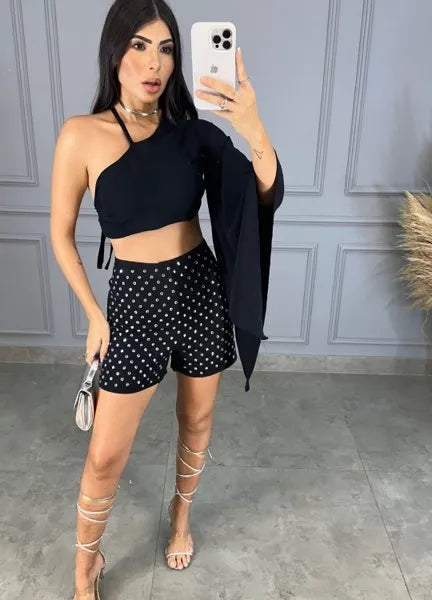 Short Pedras Fashionista - Preto