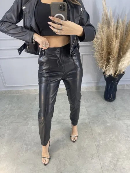 Calça Mônaco Couro Eco - Preto