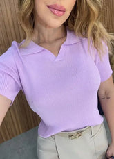 Blusa Débora Tricot - Lavanda