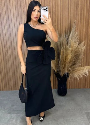 Conjunto Aila Flower - Preto