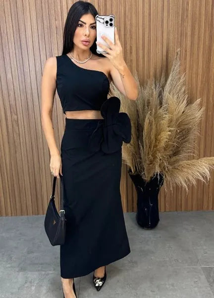 Conjunto Aila Flower - Preto