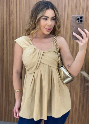 Blusa Madame Linho - Nude
