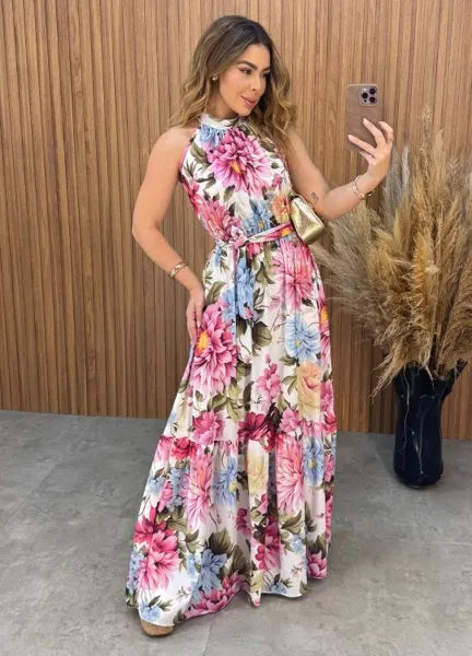 Vestido Noronha Floral - Rosa