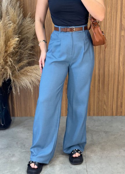 Calça Pantalona Nice - Azul