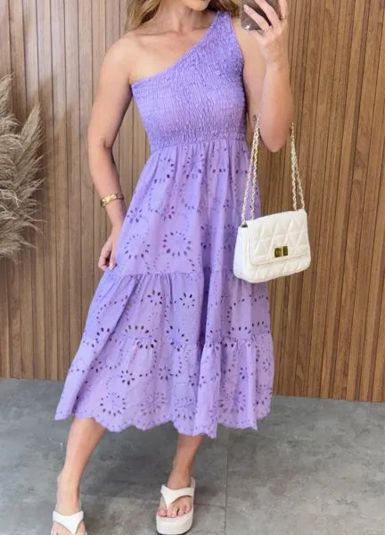 Vestido Nula Manga Laise - Lavanda