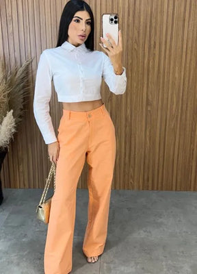 Camisa Cropped Malu - Branco