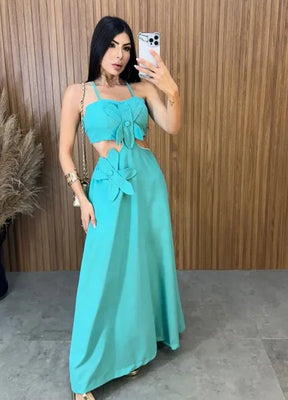 Vestido Vanessa Flower - Verde