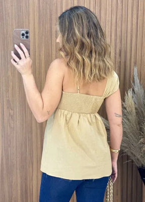 Blusa Madame Linho - Nude