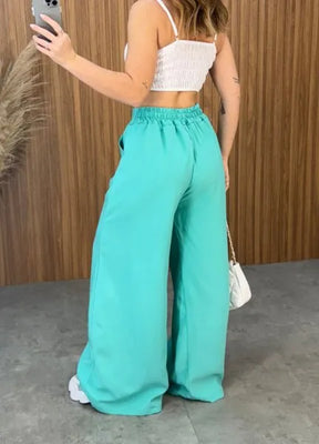 Calça Pantalona Jurerê - Verde Agua