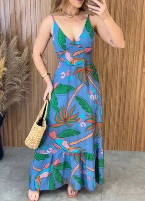 Vestido Maldivas Estampado - Azul