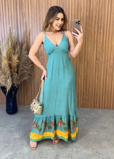 Vestido Maldivas Estampado - Verde