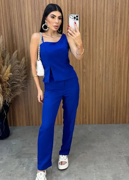 Conjunto Charlotte Alfaiataria - Azul