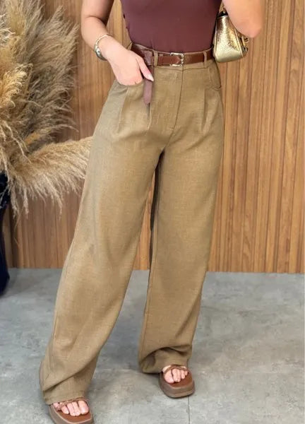 Calça Pantalona Nice - Marrom