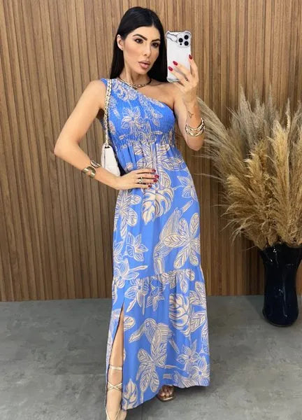 Vestido Maragogi Nula Manga - Azul