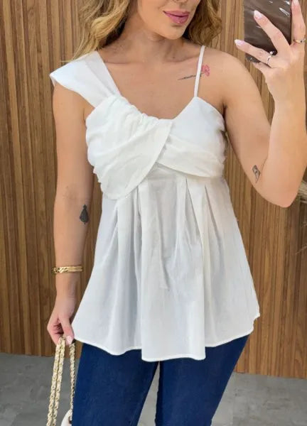 Blusa Madame Linho - Branca