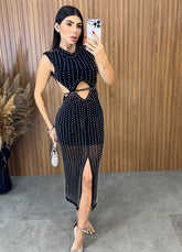 Vestido Rihana Super Luxo - Preto