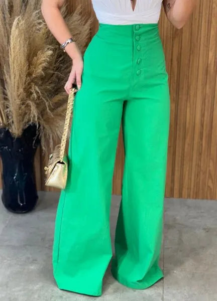 Calça Pantalona Linho - Verde