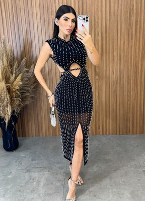 Vestido Rihana Super Luxo - Preto
