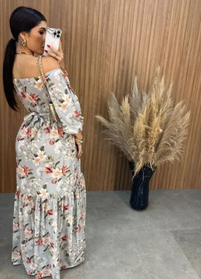 Vestido Mari Floral - Ciano
