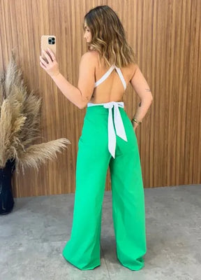 Calça Pantalona Linho - Verde