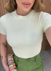 Blusa Bia Canelada Power - Verde Menta