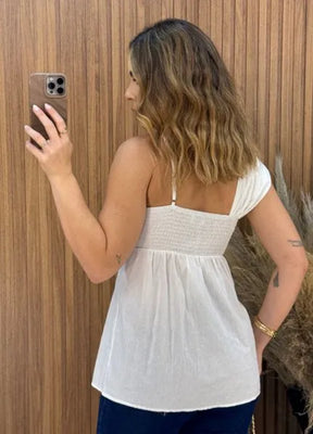 Blusa Madame Linho - Branca