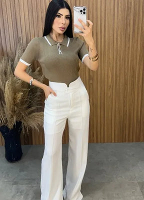 Blusa Tricot Elise- Caqui