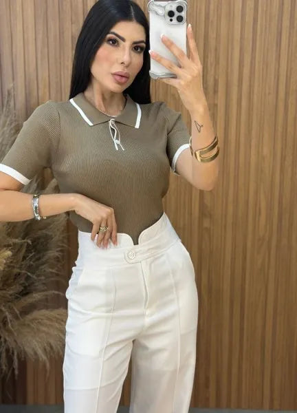 Blusa Tricot Elise- Caqui