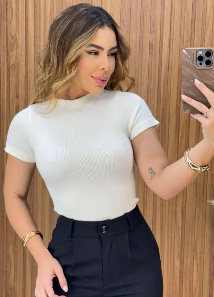 Blusa Bia Canelada Power - Off