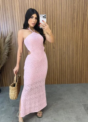 Vestido Sereia Tricot Modal - Rosa
