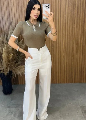 Blusa Tricot Elise- Caqui