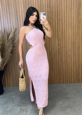 Vestido Sereia Tricot Modal - Rosa