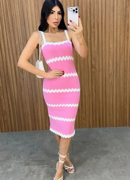 Vestido Tricot Modal Luiza - Rosa