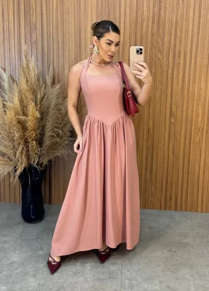 Vestido Melissa - Rosa Chá