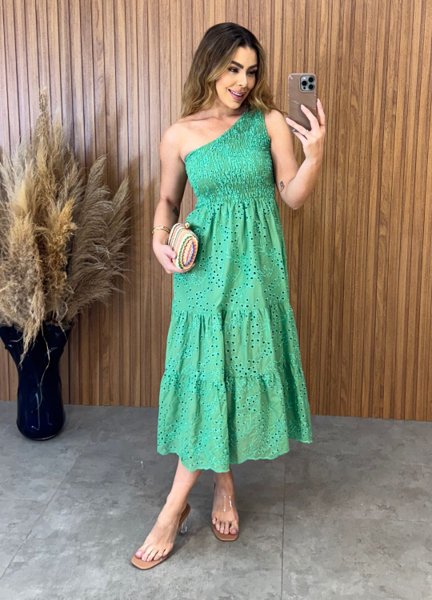 Vestido Nula Manga Laise - Verde