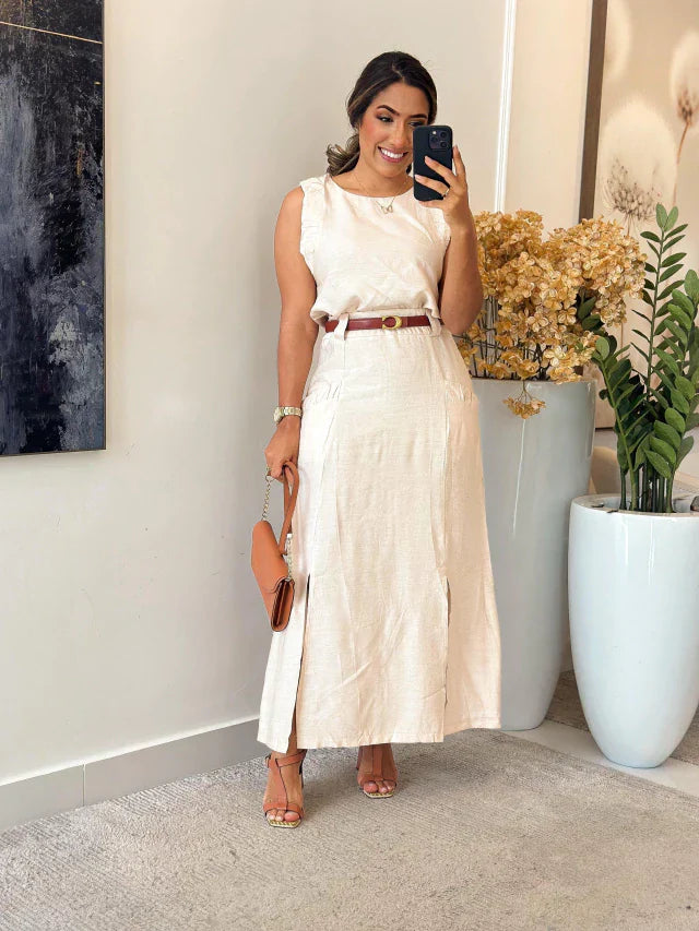 Conjunto de Saia Linho Marrant