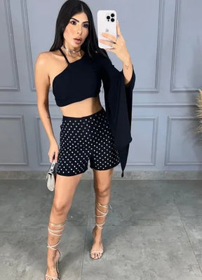 Short Pedras Fashionista - Preto