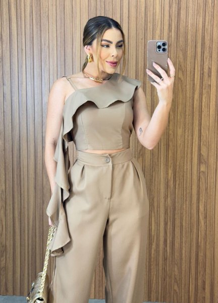 Conjunto Luiza Assimétrico - Nude