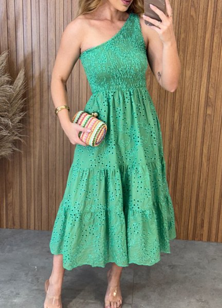 Vestido Nula Manga Laise - Verde