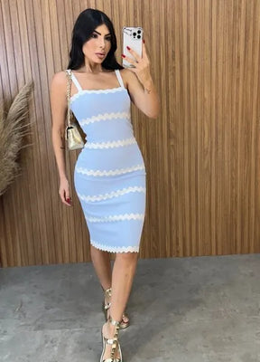 Vestido Tricot Modal Luiza - Azul